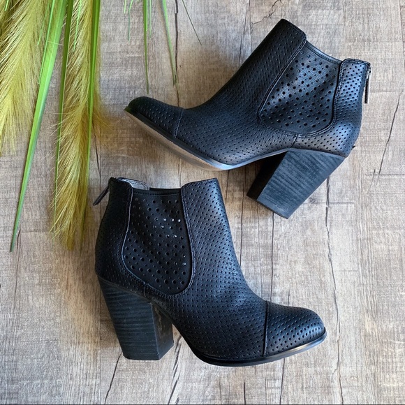 Adam Tucker Shoes - Adam Tucker Black Heeled Leather Boots